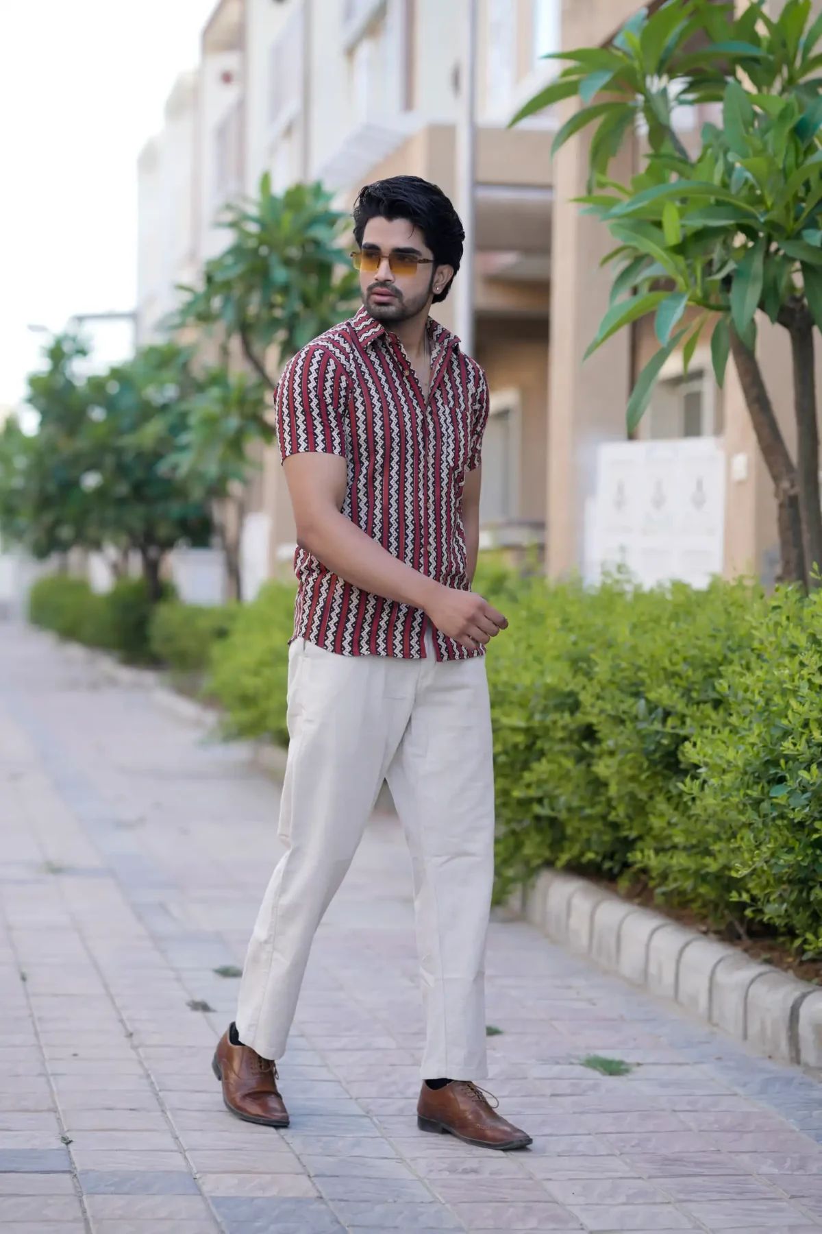 Padcha Bagru Block Print Cotton Half Sleeve Shirt - Image 2