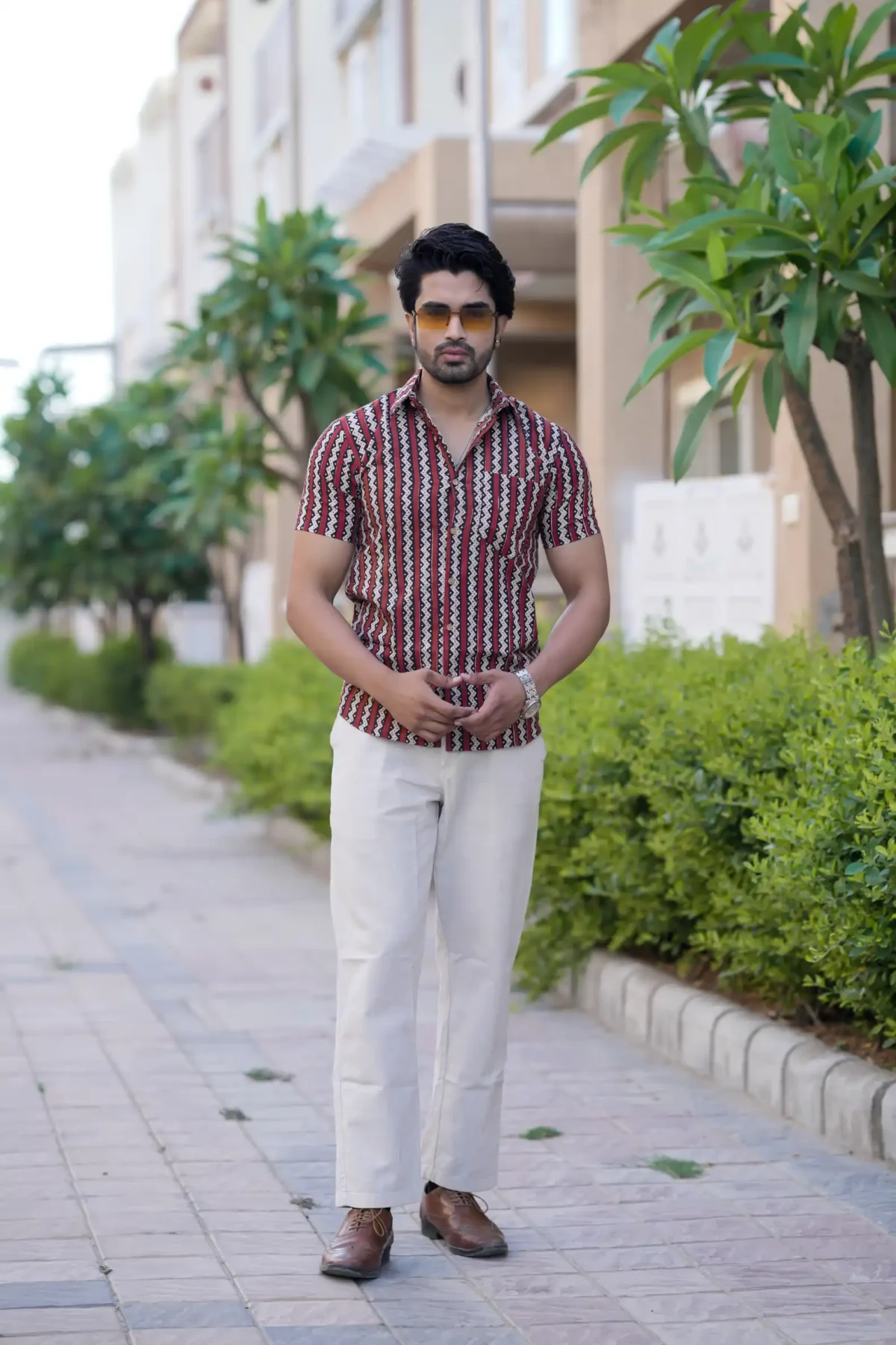 Padcha Bagru Block Print Cotton Half Sleeve Shirt - Image 3