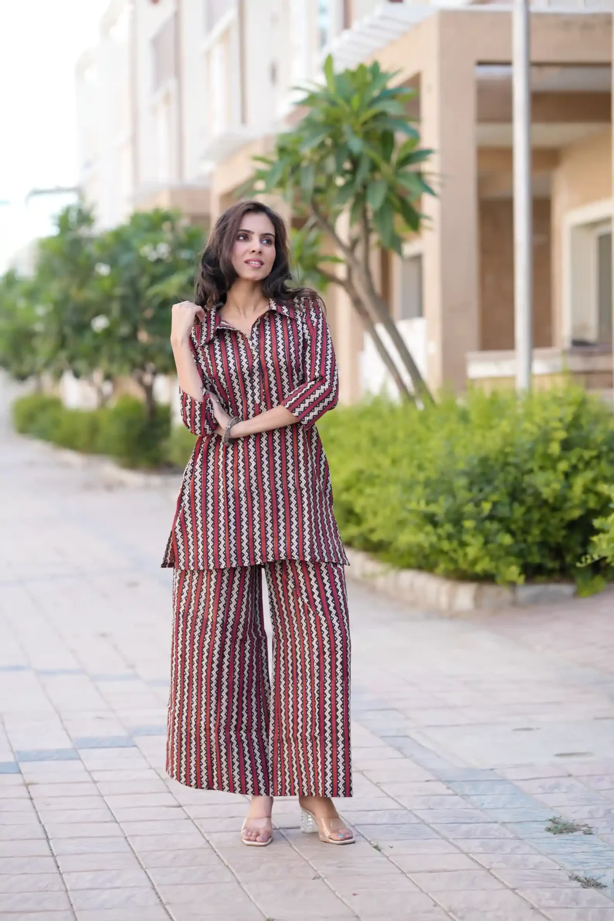 Traditional Bagru Print Cotton Kurti Plaazo - Image 3