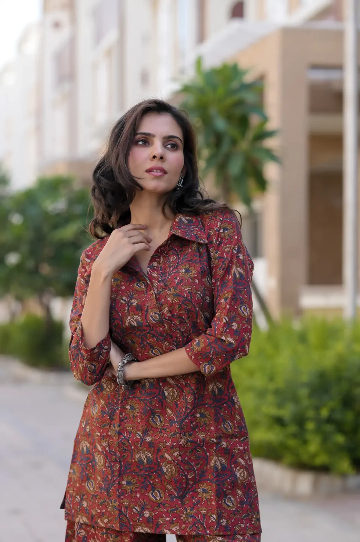 Kalamkari Bagru Print Cotton Kurti Plaazo - Image 2